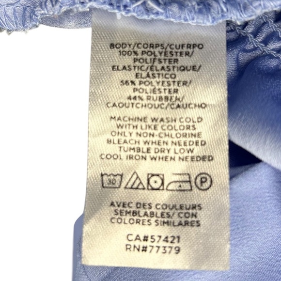 Ann Taylor Petite Peplum Blouse Ruffle Sleeve Womens Size LP Blue Career Office - Picture 6 of 7